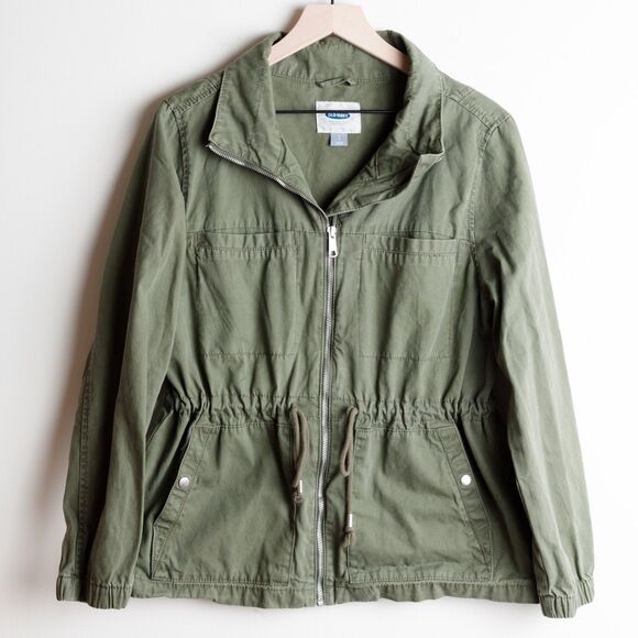 Old Navy Utility Field Jacket Womens Large Hunter Pines Army Green Military - Picture 1 of 10